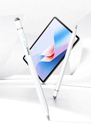 Стилус baseus wise writing hn1 universal version wired charging 2-in-1 stylus for huawei/xiaomi moon white (with type-c cable*1 4