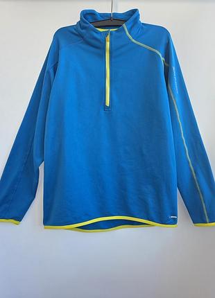 Жіноча блакитна флісова кофта salomon actitherm оригінал розмір м 46 трекінгова фліска преміум бренд гірськолижна бігова комір на блискавці