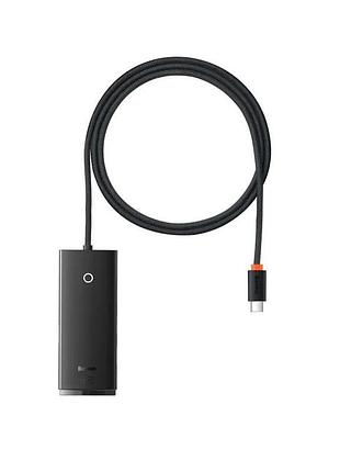 Usb-хаб baseus lite series 4-port type-c hub adapter (type-c to usb 3.0*4 ) 1m black (wkqx030401)
