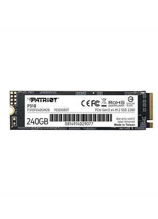 Накопитель ssd m.2 patriot p310 240gb nvme 2280 pcie 3.0 3d tlc