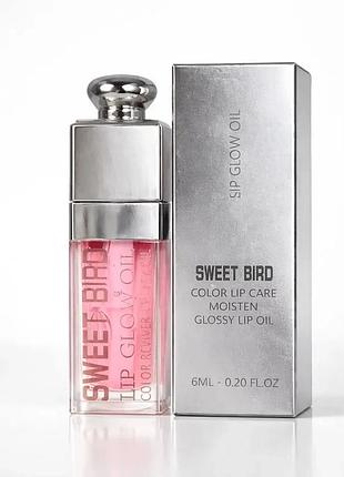 Увлажняющее масло для губ sweet bird color lip care glossy lip oil №02, 6 мл
