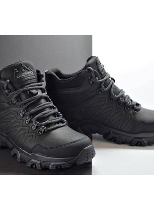 Ботинки мужские clubshoes спортивные кожаные на шнурке черные