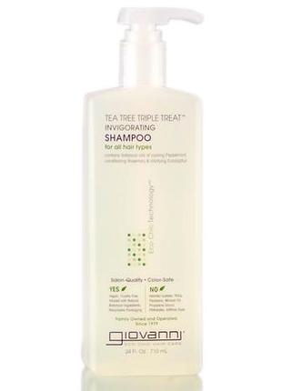 Giovanni tea tree triple treat тонізуючий шампунь з чайним деревом 710 мл