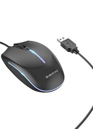 Миша borofone bg10 soaring game luminous wired mouse black (6941991102745)