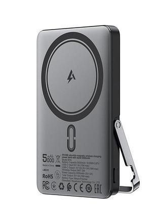 Внешний аккумулятор acefast m16-5000 pd18w ultra-thin magnetic wireless charging power bank with stand black (6974316283997)