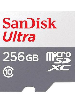 Карта пам'яті microsdxc (uhs-1) sandisk ultra 256gb class 10 a1 (100mb/s) (sdsqunr-256g-gn3mn)