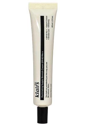 Вв-крем для сияния кожи klairs illuminating supple blemish cream spf 40++ 40 мл