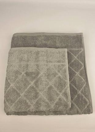 Набір рушників 2 шт ае romb -1 light grey