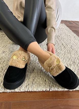Сноубутси itts замшеві з хутром чорні 40