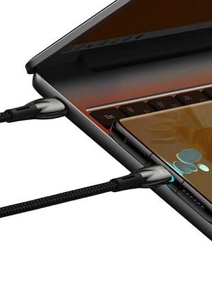 Кабель baseus glimmer series fast charging data cable type-c to type-c 100w 1m black (cadh000701) 6