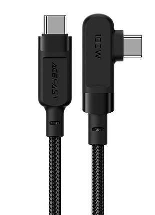 Кабель acefast c5-03 usb-c to usb-c 100w right angled aluminum alloy 2m black (6974316281016)