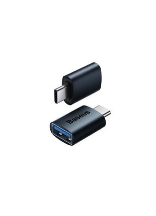 Адаптер baseus ingenuity series mini otg adaptor type-c to usb-a 3.1 blue (zjjq000003)