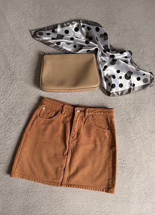Лот юбка stradivarius, сумочка, платок в горошек