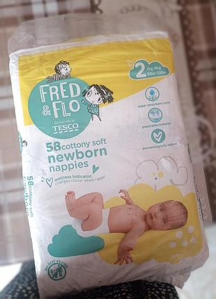Памперсы, подгузники fred&amp;flo, 2, 58 шт