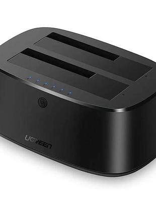 Док-станция ugreen cm198 usb 3.0 to sata dual-bay hard drive duplicator/cloner eu (ugr-50857) (ugr-50857)