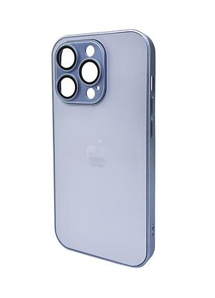 Чохол для смартфона ag glass matt frame color logo for apple iphone 15 pro sierra blue (agmattframeip15plblue)