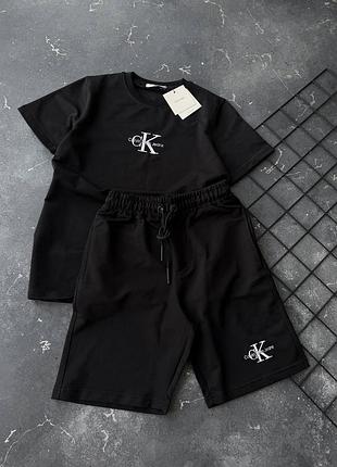Літній чоловічий спортивний костюм комплект футболка і шорти calvin klein jeans