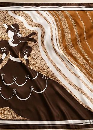 Рідкісна вінтажна шовкова хустка fisba stoffels switzerland 100% шовк, роуль