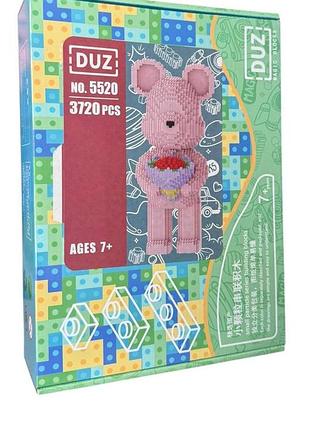 Конструктор 3d ведмедик з букетом 5520 (3720 дет.) (24 шт)