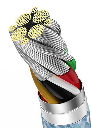 Кабель baseus dynamic series fast charging data cable usb to type-c 100w 1m blue (cald000603) 4