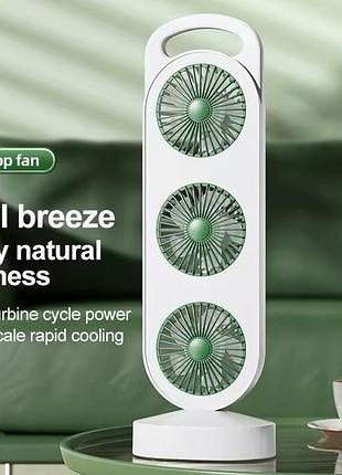 Триголовковий вентилятор usb перезаряджуваний three head fan ly-856 (50)