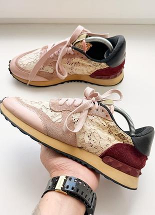 Женские кроссовки valentino garavani rockrunner lace sneakers