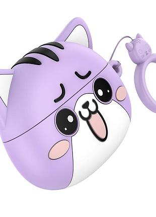 Беспроводные наушники tws hoco ew48 purple cat