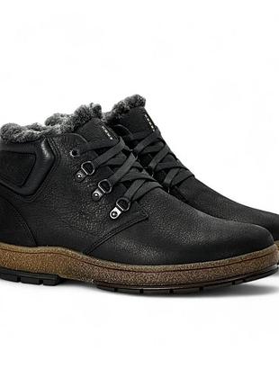 Ботинки мужские clubshoes кожаные с мехом черные 45