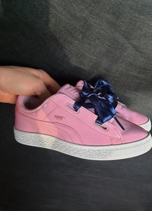 Рожеві лаковані puma basket. 35 розмір
