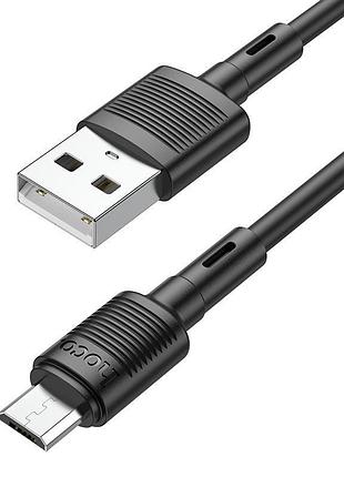 Кабель hoco x83 usb to micro 2.4a, 1m, pvc, pvc connectors, black (6931474770882)