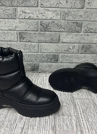 Черевики жіночі allshoes зимові комбіновані чорні 39