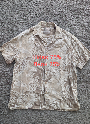 Шикарна шовкова сорочка margaritaville, стан ідеальний, size l, плечі 46 підпахви 60 довжина 72