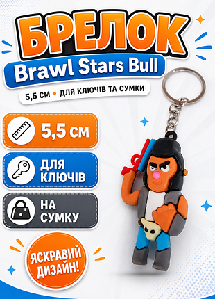 Брелок бравл старс brawl stars bull булл на ключі, на сумку фігурка 5,5 см