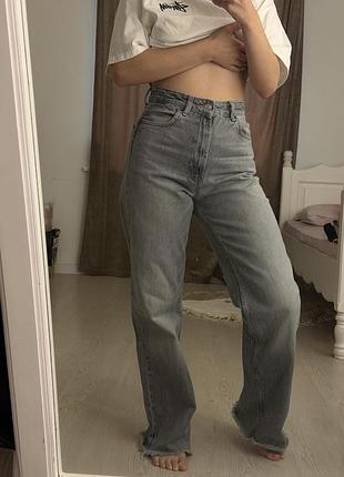 Сірі джинси wide leg zara
