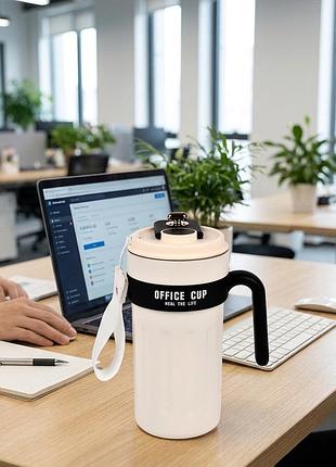 Термокухоль office cup 650 мл з led-індикатором температури — стильний термокухоль для гарячих і холодних напоїв beige
