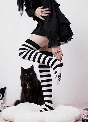 Панчохи смужка котячі лапки egirl gothic soft girl