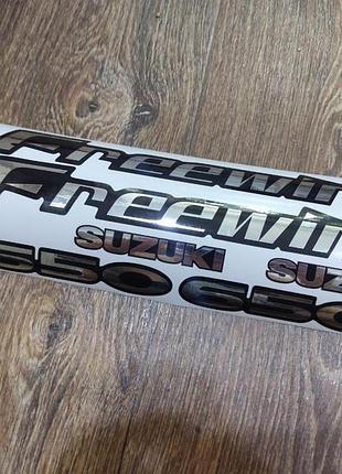 Хром наклейки на сузуки фривинд freewind suzuki мотоцикл бак пластик чорний