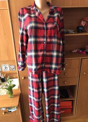 Пижама, комплект, размер xl 100% коттон, m&s.