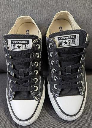 Низькі чорні кеди конверс converse з контрастним швом розмір 37,5