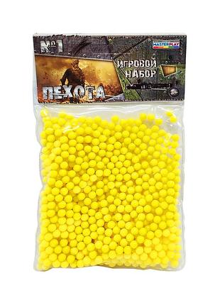 Пластикові кульки для дитячої зброї 1-152, 6 мм 1000 шт жовтий