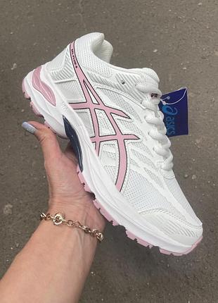 Жіночі літні кросівки asics gel- flux 4 white pink сітка женские летние кроссовки gel- flux 4 белые с розовым