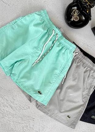 🩳 шорты lacoste / пляжные / зеленый + черный | s–xxl | новые