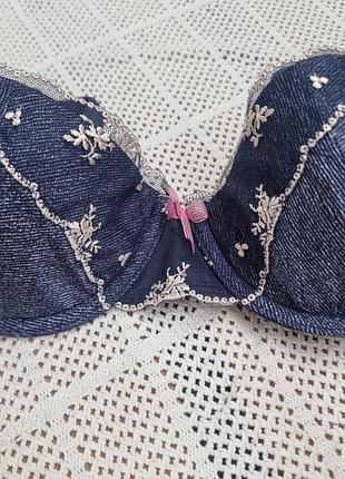 Victoria secret бюстгальтер 75в джинсовий ліфчик