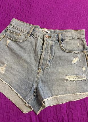 Джинсові шорти zara eur 40