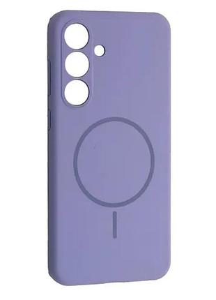 Чехол silicone case luxury+magsafe for samsung s25 fe elegant purple