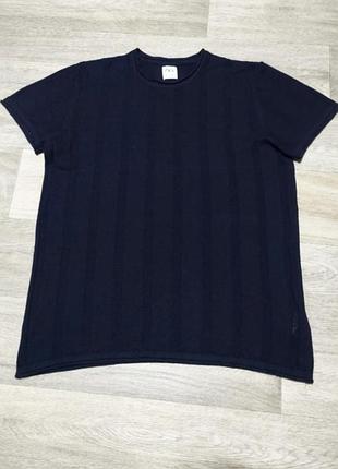 Мужская футболка zara , размер xl , темно-синий .