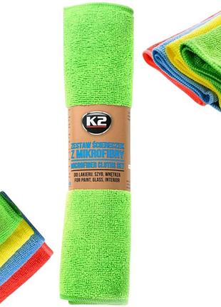 Набор тряпок из микрофибры салфеток из микрофибры k2 microfiber cloths set 30 см 4 шт k710