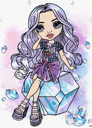 Картина за номерами зі стразами "rainbow high. violet" kho1339, 30х40 см