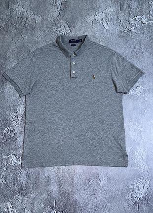 Футболка поло polo ralph lauren l розмір оригінал ідеальний стан сіра меланж