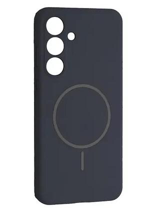 Чехол silicone case luxury+magsafe for samsung s25 fe midnight blue